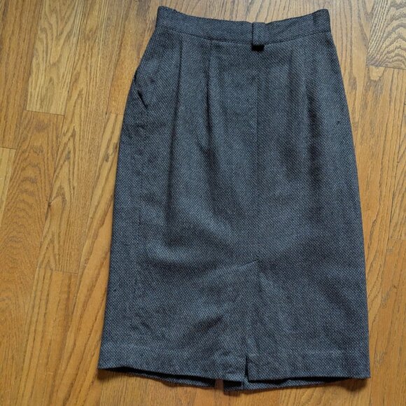 Dior Wool Tweed Skirt Brown Pencil Midi Straight Skirt Size 10 - Picture 10 of 16